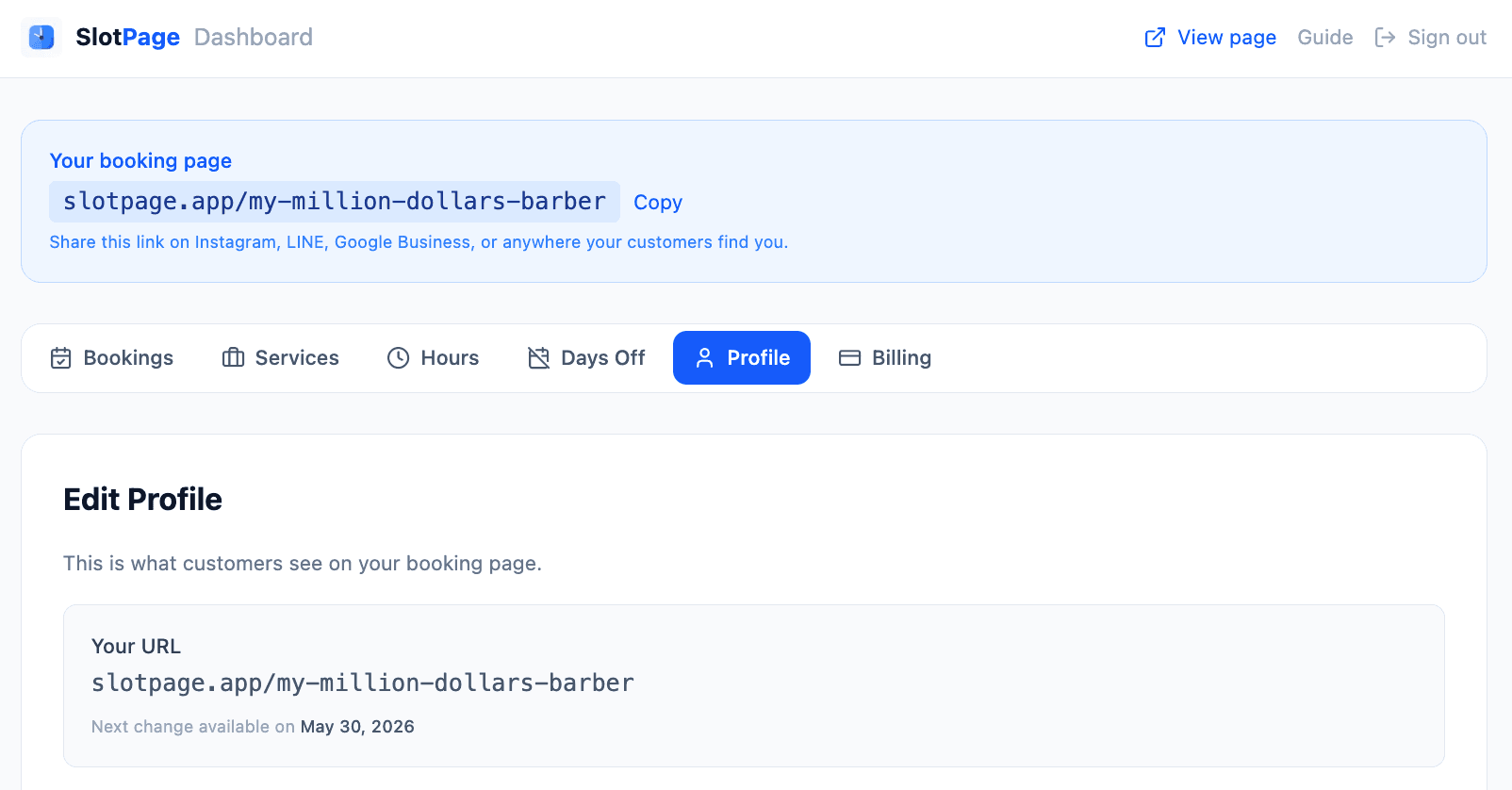 Share your booking link
