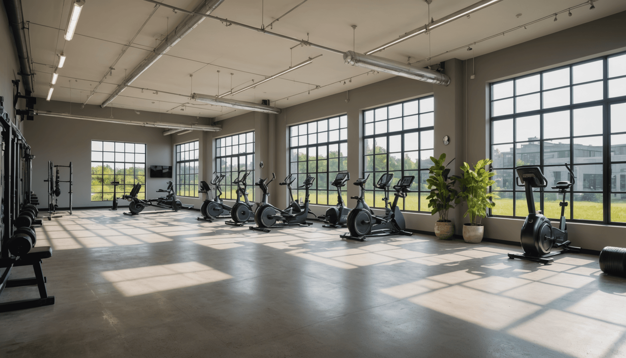 Modern gym training area
